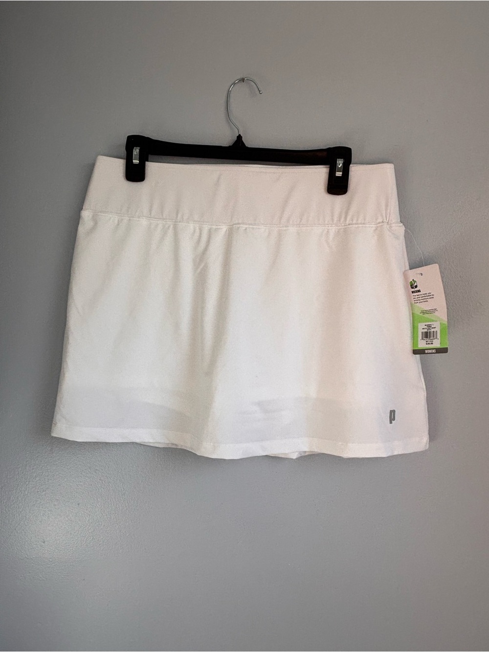 Prince White Women's Tennis Match Knit Skort. Sz L. NWT